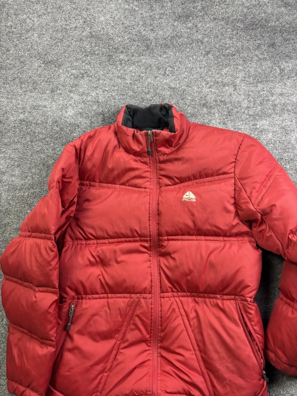 Vintage Nike ACG Goose Down Puffer Jacket Mens Medium‎ Red Puffer Full Zip